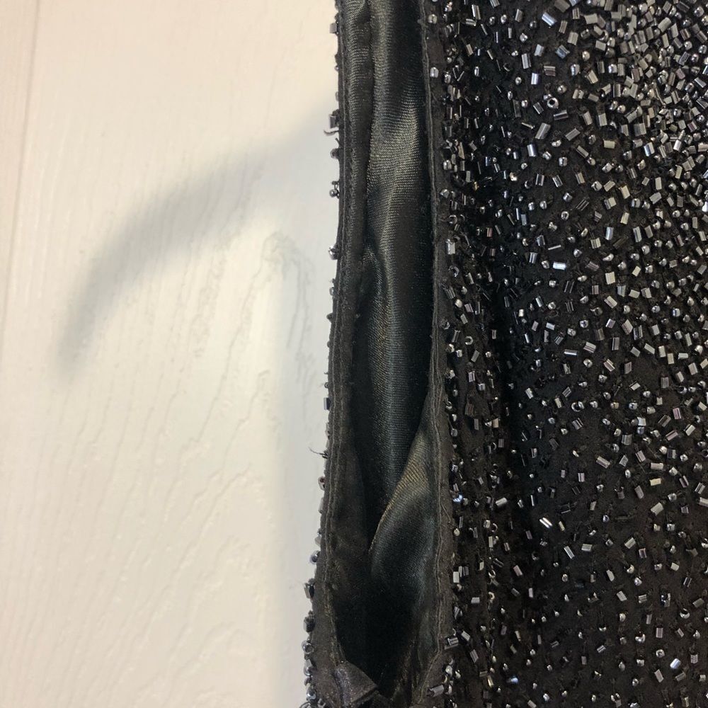 Scala 100% silk black beaded tank top size medium - Picture 8 of 12